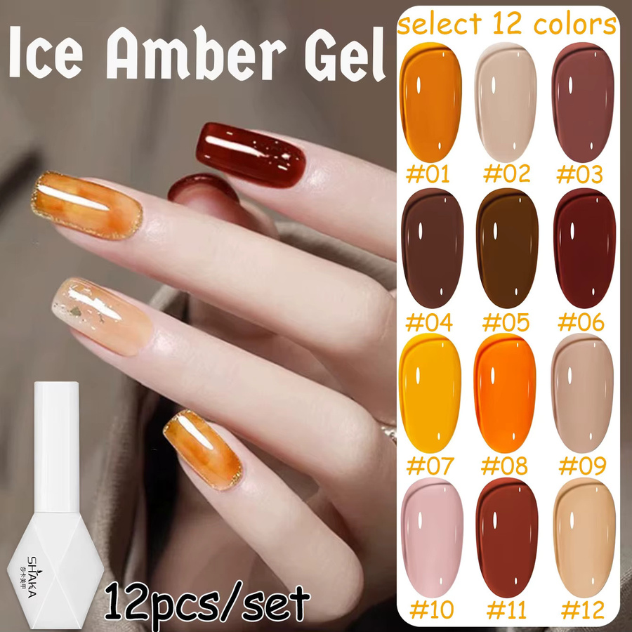 SHAKA Gel-Nagellack, Honig-Bernstein-Serie, Glänzend - Bild 1