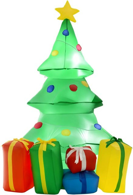 HOMCOM Aufblasbarer Weihnachtsbaum aus Polyester in Mehrfarbig, B/T/H: 65 x 75 x 150 cm - Bild 1