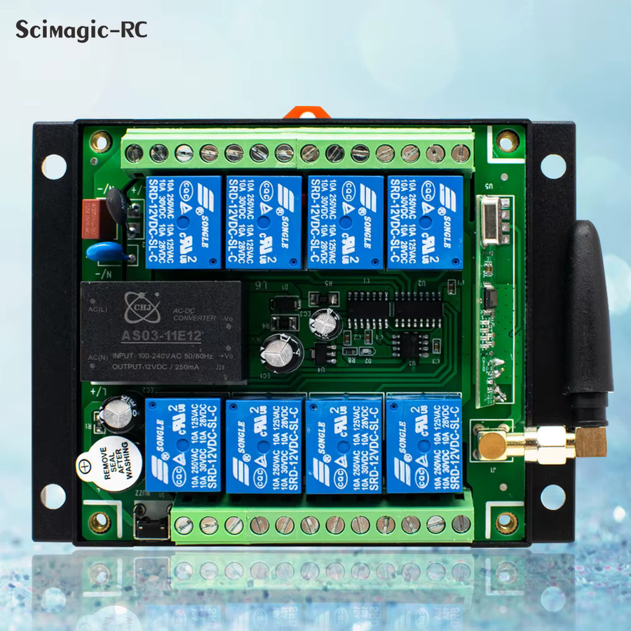 Scimagic-RC Drahtlose 8-Kanal Fernbedienung mit 433 MHz und AC 220 V Relais-Empfänger und Sender für industrielle Anwendungen - Bild 5