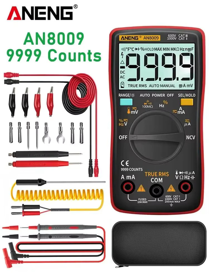 ANENG AN8009 Mini Digital Multimeter True RMS Transistor Tester in Rot - Bild 6