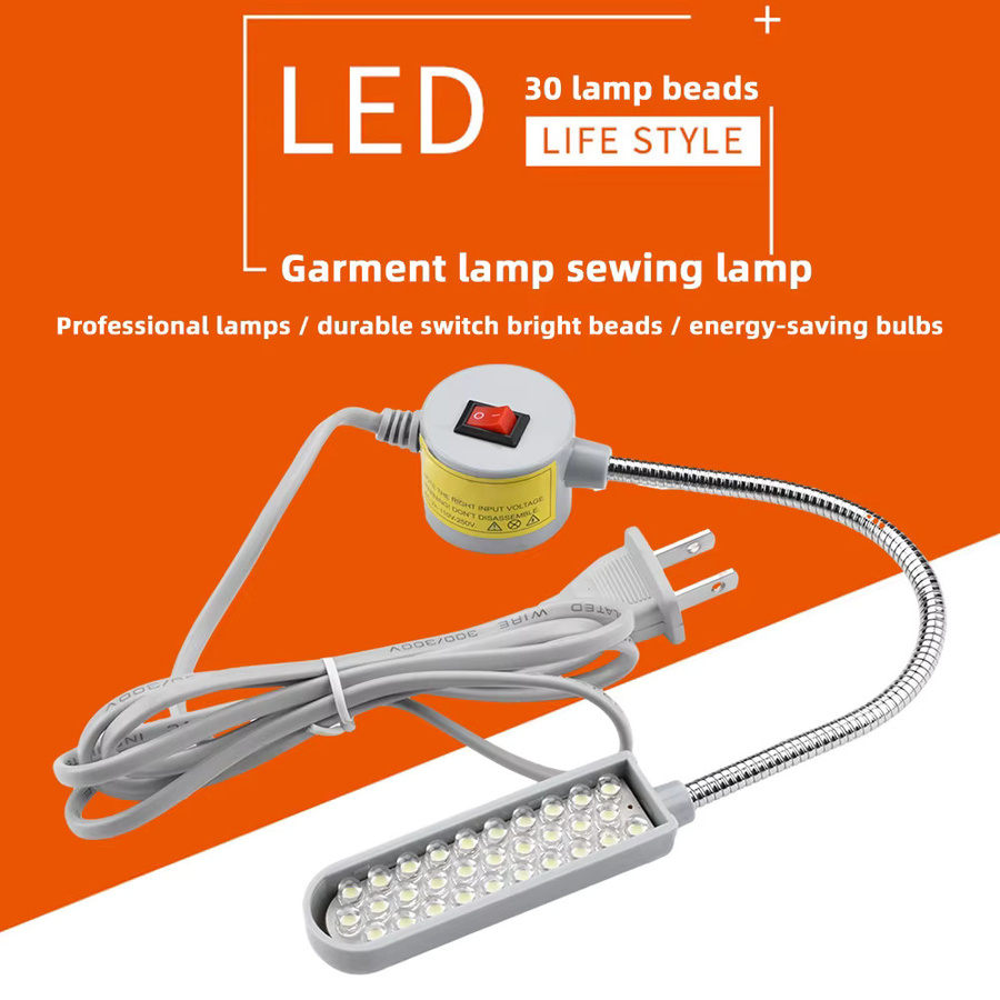 Flexible LED-Arbeitslampe mit Magnetfuß und Schwanenhals in Weiß für Werkbank und Nähmaschine - Bild 3