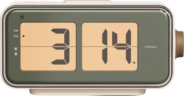 Mooas Retro Auto Klappwecker Digital in Rot, Creme und Grau - Bild 1