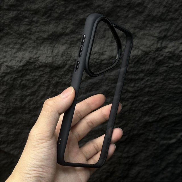 Metall Kamera Schutz Klare Armor Hülle für Huawei Pura 80 Pro, Mate 70 Pro Plus, P70 Ultra und P80, Stoßfeste Hybrid Bumper Abdeckung, Schwarz und Transparent - Bild 1