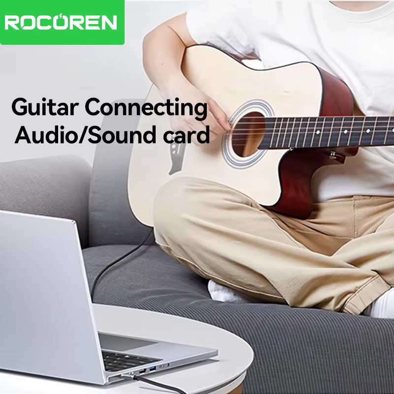 Rocoren Audio-Klinkenkabel 3,5 mm auf 6,5 mm Stecker auf Stecker in Schwarz und Grau - Bild 3