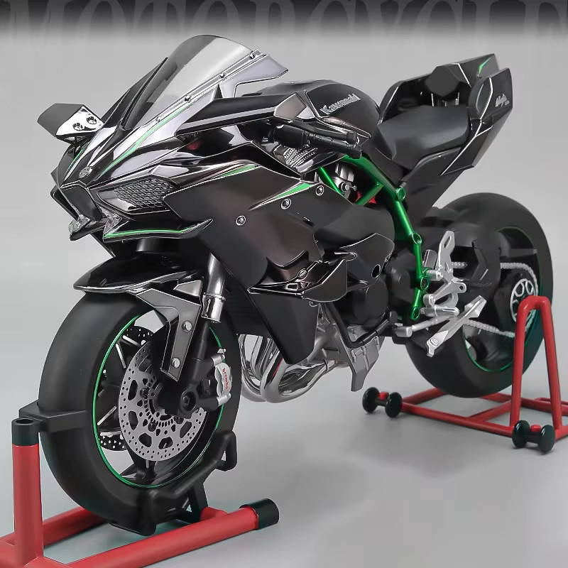 MAKEDA Kawasaki H2R Motorradmodell, 1:6, Metall, mit Licht und Ton - Bild 3
