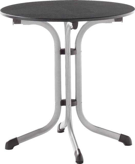 Sieger Boulevard Klapptisch Rund mit Vivodur-Tischplatte in Schieferoptik Anthrazit, Durchmesser: 68 cm, Höhe: 72 cm - Bild 1
