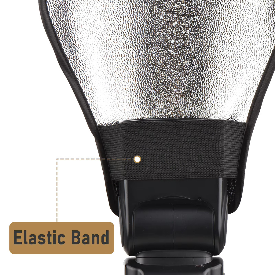 ESTINK Universal Kamera Blitzreflektor Speedlite Bounce Diffusorplatine mit silberner und weißer reflektierender Oberfläche - Bild 3