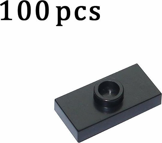 Baustein 1x2 mit 1 Noppen, Plattenbauteile, schwarz, 100-teiliges Set, ab 14 Jahren - Bild 1