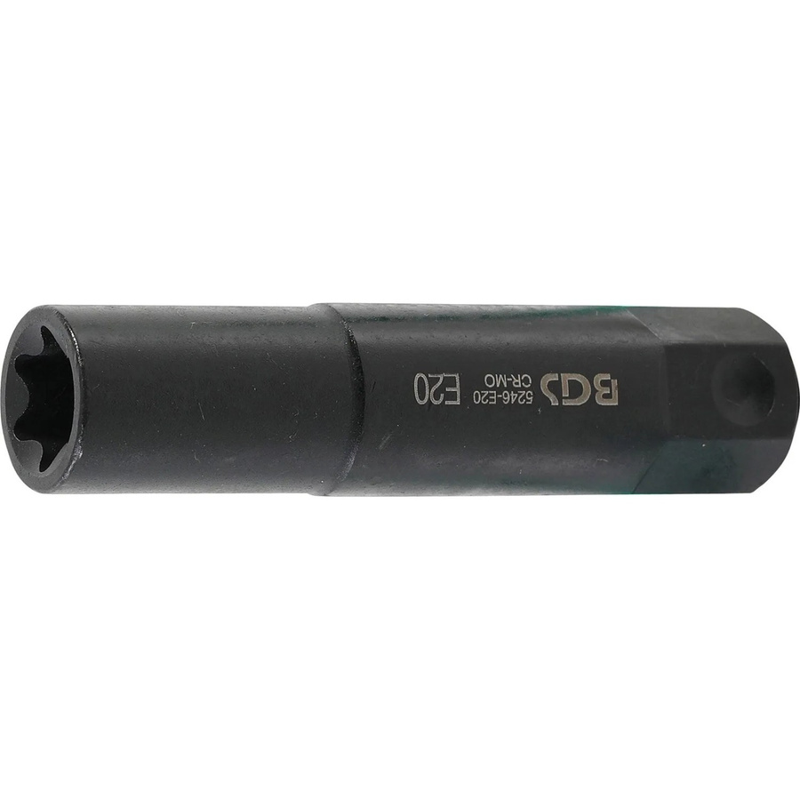 BGS Steckschlüssel-Einsatz E-Profil extra lang 5246-E20 mit 22 mm Außensechskant-Antrieb in Schwarz aus Edelstahl - Bild 2