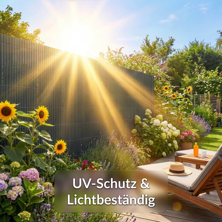 FLOORDIREKT PVC Sichtschutzzaun in Grau, Matte Sichtschutzmatte für Balkon, Terrasse und Garten, B/H: 100 x 300 cm - Bild 4