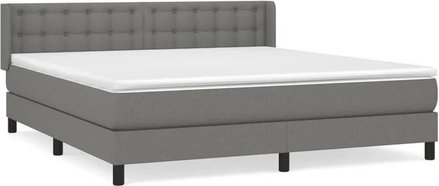 vidaXL Boxspringbett mit Matratze Hybrid-Design in Dunkelgrau, B/T/H: 160 x 200 x 163 cm - Bild 1