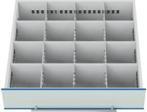 Bedrunka+Hirth Metallunterteilung in Weiß mit 16 Fächern, Breite: 70 cm - Bild 1