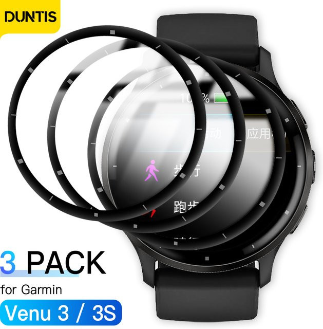 3er-Pack Displayschutzfolie für Garmin Venu 3 und Venu 3S, kratzfeste Rundum-Abdeckung, transparent - Bild 1