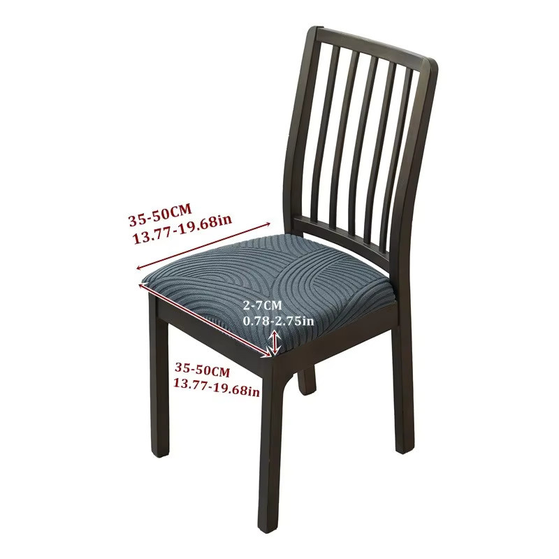 WANERQU Jacquard Stuhlkissenbezüge für Esszimmer, elastische Schonbezüge in einfarbigem Design - Bild 2