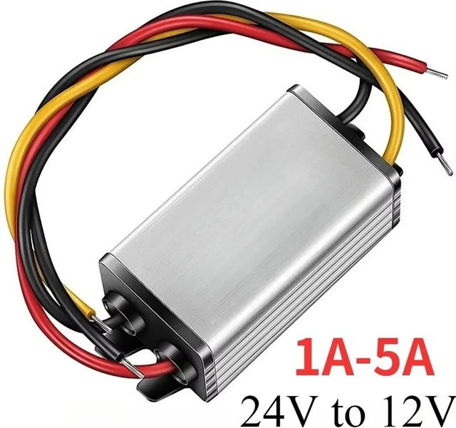 DC Buck Converter von kangwobei, Spannungsregler 24V zu 12V, 2A, 24W, wasserdicht, Farbe: Silber - Bild 1