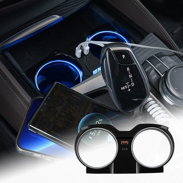 AIRSPEED USB-C Schnellladegerät mit Zigarettenanzünder-Adapter für BMW 3 4 5 6 Serie GT G30 G20 X3 X4 G01 G02 in Schwarz - Bild 1