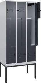 C+P Z-Spind Classic PLUS Gestell mit 6 Fächern und Sicherheits-Drehriegel, H x B x T: 212 x 90 x 50 cm - Bild 1