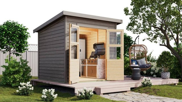Karibu Gartenhaus Tony in Grau B/H/L: 214 x 219 x 210 cm - Bild 1