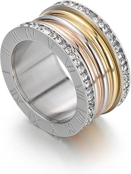 DR-Jewelry Ring Edelstahl, Silber, Zirkonia, Damen - Bild 1
