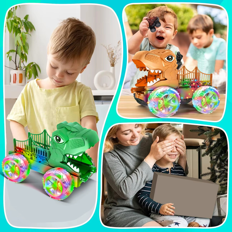 TONERJU Dinosaurier-LKW Spielset mit LED-Farblichtern für Kinder ab 3 Jahren - Bild 3