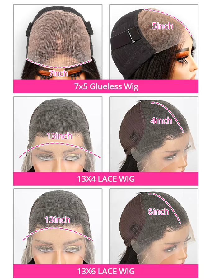 AMYTUD Deep Wave Echthaarperücke, 13x4 Lace Frontal, 250% Dichte - Bild 5