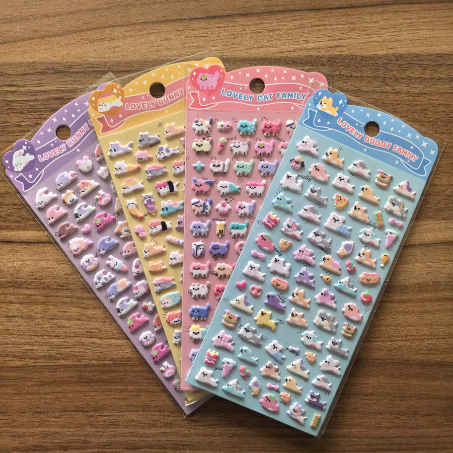 4er-Pack 3D-Aufkleber mit Tierfamilienmotiv in Multicolor von YourLife Store - Bild 1