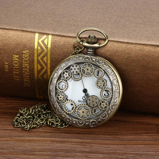 German Time Taschenuhr Halskette, Bronze, Messing, Herren - Bild 1