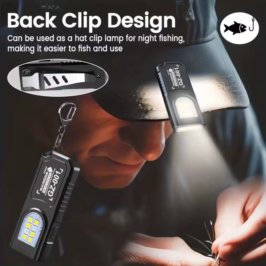 NEWBIRTH Tragbare LED COB Taschenlampe in Schwarz mit USB-Ladefunktion, Magnet und Stiftclip als Mini-Arbeitslaterne - Bild 3