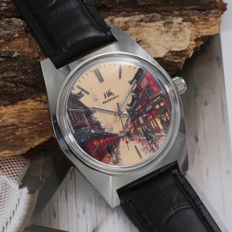 HEIMDALLR Armbanduhr, Handaufzug, 36 mm, Weiß, Leder, Herren - Bild 5