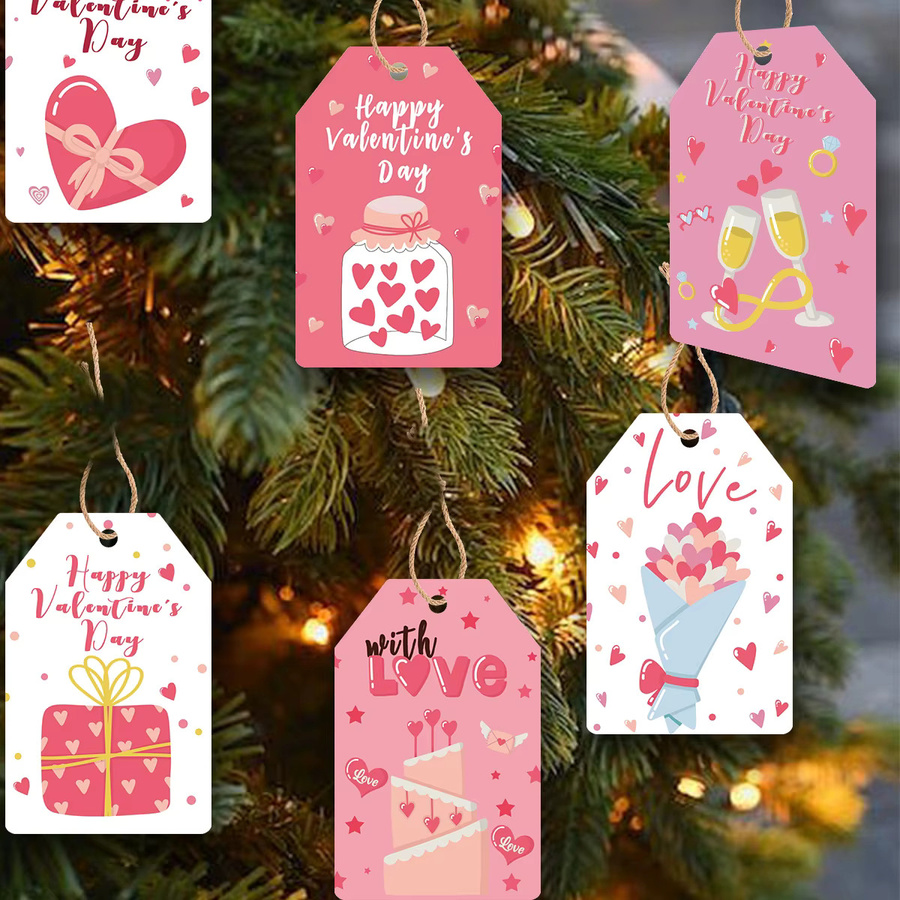 48 Stück Tissy Papieranhänger I Love You in Pink und Multicolour für Valentinstag, Hochzeit und Party Dekoration - Bild 2