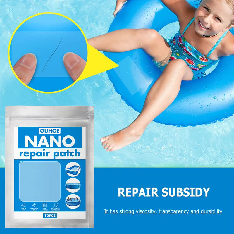 Selbstklebende PVC-Pool-Patch Nano-Reparatur-Patches für Schwimmringe und Schlauchboote, transparent, 10 Stück - Bild 4