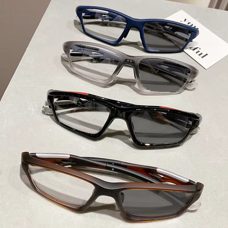 Neue Trendy TR90 Sport Sonnenbrille, Vollrand, rechteckig, Unisex - Bild 2