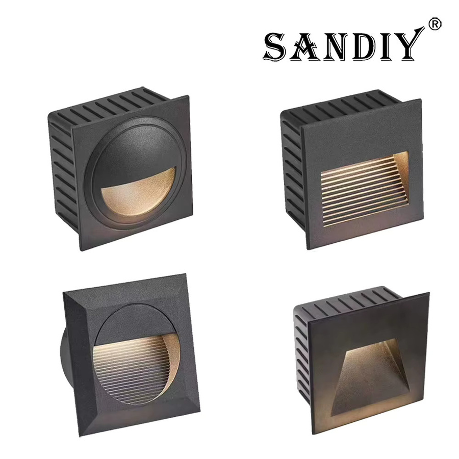 SANDIY Einbau-Außenwandleuchte in Schwarz, quadratische Balkonleuchte mit warmweißem Licht, wasserdichte Außenbeleuchtung für Hof und Wege - Bild 6