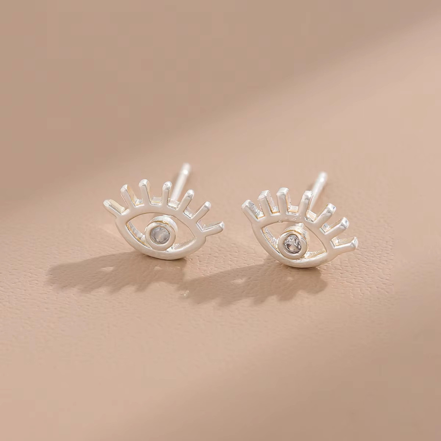 Ohrstecker 925 Silber, Augenmotiv, Zirkonia, Unisex - Bild 2