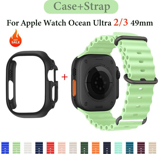 Uhrenarmband und Gehäuse für Apple Watch Ultra 2 3, 49 mm, Schwarz, Kunststoff, Unisex - Bild 1