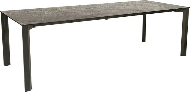 Stern Ausziehtisch Penta Aluminium in Anthrazit mit Silverstar Slate Stone Tischplatte und Nivelliersystem B/T: 200 bis 250 x 100 cm - Bild 1