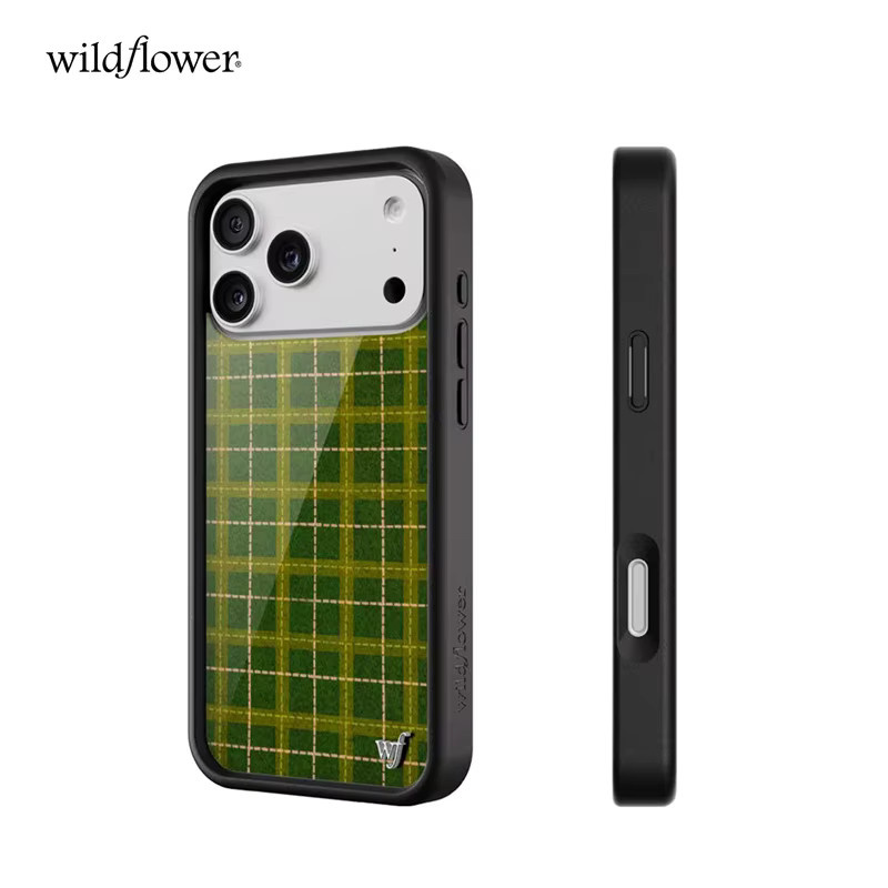 Wildflower ins Olivia Neill Handyhülle für iPhone 11 bis 17 Pro Max Plus, Grün Kariert, Stoßfeste Schutzhülle - Bild 5