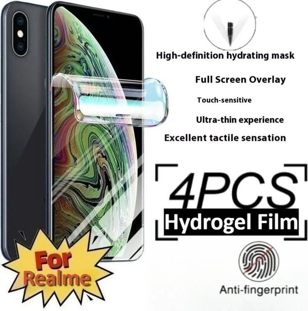 4 Stück Hydrogelfolie Displayschutzfolie für Realme 14 13 12 11 Pro Max 15T 14 Pro 14T 12 Plus transparent - Bild 1
