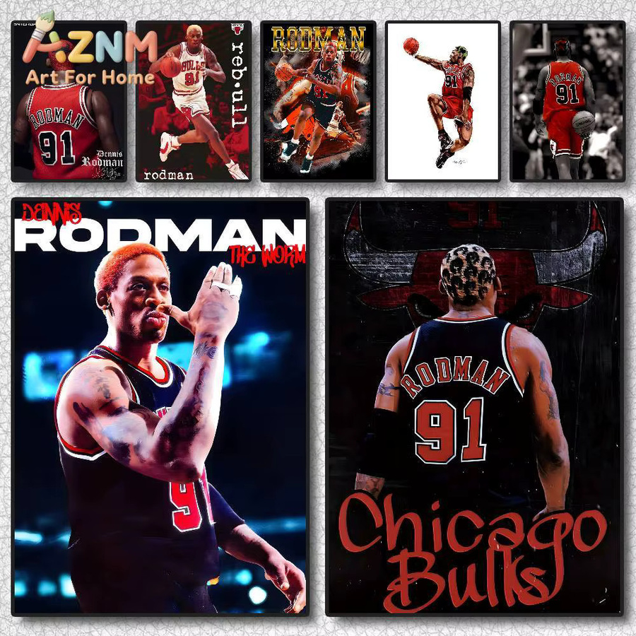Kayou Basketball-Star Dennis Rodman Poster, selbstklebende Wanddekoration in Mehrfarben, rechteckiges HD-Kunst Poster aus Papier - Bild 3
