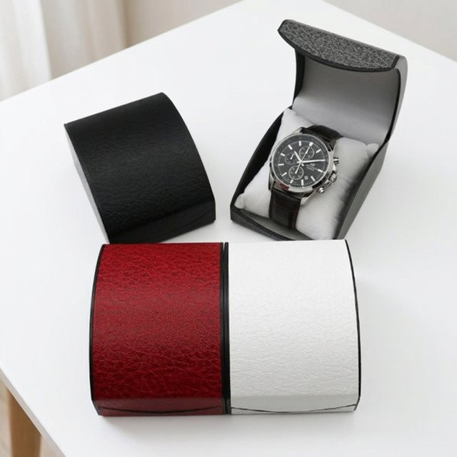 FancyWrist Uhrenbox, Leder und Flanell, Herren, 10,5 x 8 x 5,8 cm - Bild 1