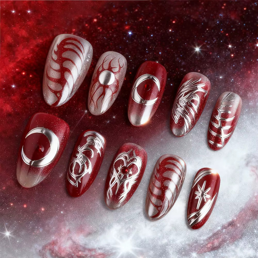 YADORNOS Künstliche Nägel, 30 Stück, Love Print, Glänzend, Damen - Bild 2