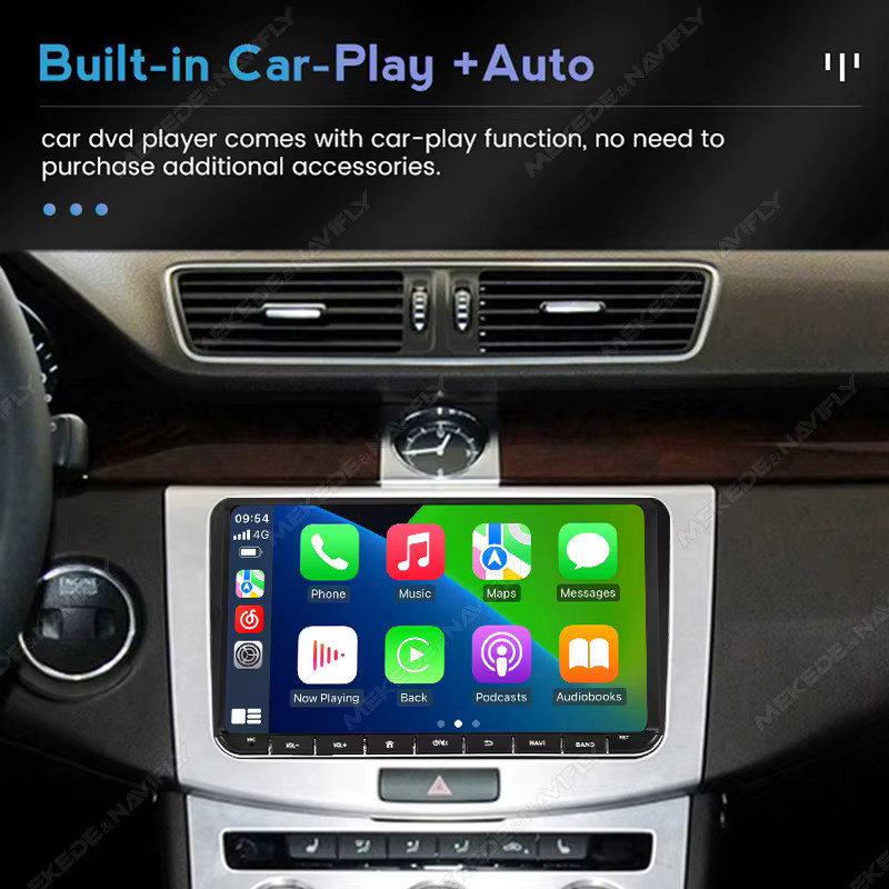 MEKEDE Android 13 Multimedia-Autoradio mit IPS-Bildschirm, Wireless CarPlay, GPS und WIFI für VW Passat Golf Polo Jetta und Skoda, 8 Zoll, Schwarz - Bild 2
