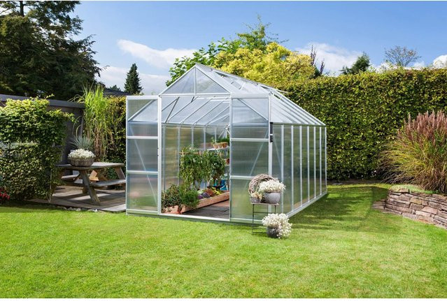 Vitavia Gewächshaus Uranus 11500 mit Fundament und Regenrinnen aus eloxiertem Aluminium und Polycarbonat, 11,5 m² - Bild 1