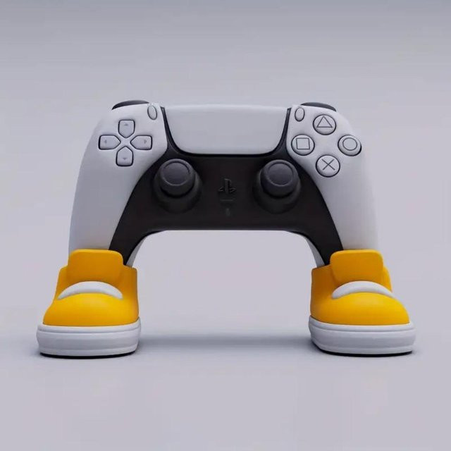 Creative Wacky Shoes Game-Controller-Halterung in Gelb, innovativer schuhförmiger Griffständer für Gaming-Konsolen - Bild 1