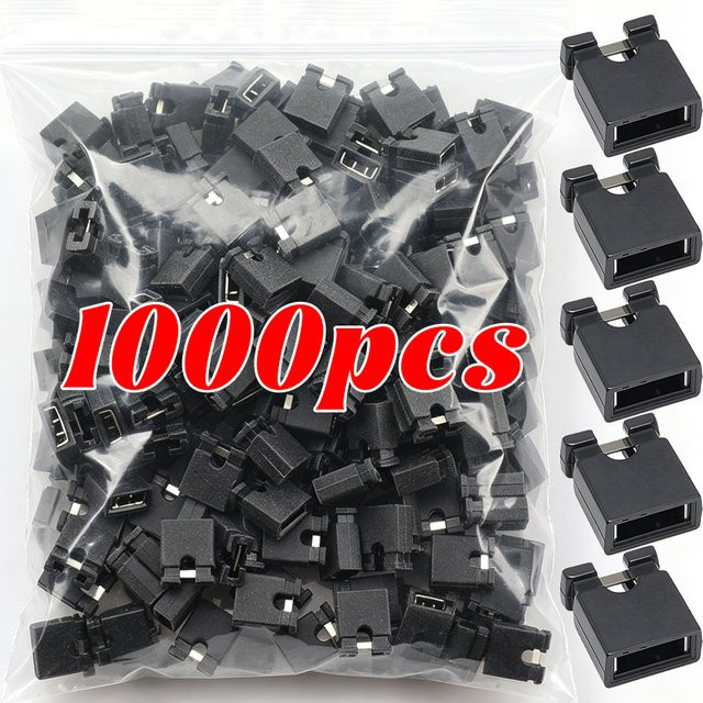 Sicherheits-Pitch-Jumper-Kappen mit langem Griff für elektronische Reparaturen und Schaltkreis-Debugging, 2,54 mm, Schwarz - Bild 1