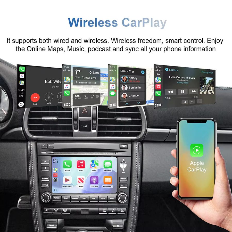 EzoneTronics Kabelloses CarPlay und Android Auto Nachrüstkit Decoder-Box für Porsche PCM3.0 Cayenne Cayman Boxster Panamera - Bild 4