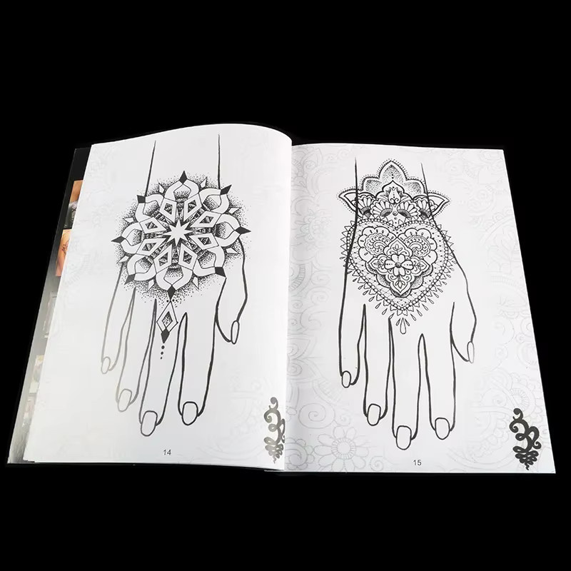 JUN.M Henna-Blumen-Schmetterlings-Tattoo-Schablonen-Buch - Bild 2