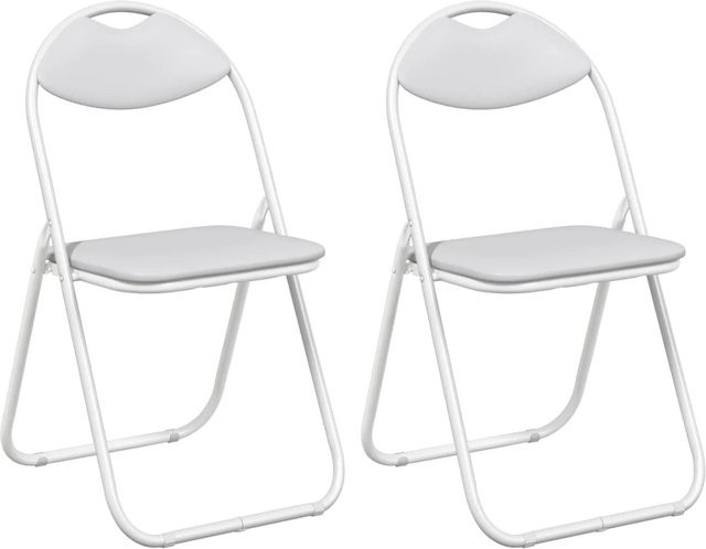 Set aus 2 vidaXL Klappstühlen in Weiß mit Kunstleder-Bezug, B/T/H: 48 x 43,5 x 81 cm - Bild 1