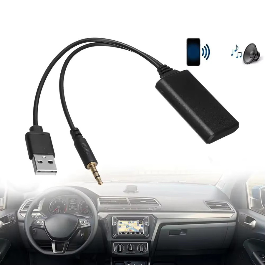 Universeller Bluetooth Adapter für das Auto mit 3,5 mm AUX-In und USB-Anschluss, Schwarz - Bild 3