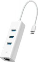 TP-Link LAN-Adapter UE330C in Weiß mit USB-C auf 3x USB-A und RJ-45 Gigabit Ethernet - Bild 1